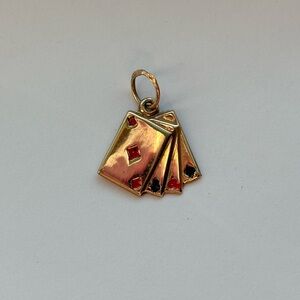 10k Playing Card Puffy Charm / Pendant